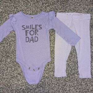 Okie Dokie Baby Girls onesie & pants set, 3-6m